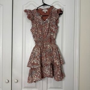 Cleobella Mini Dress in Rouge, Grey & White (B1)